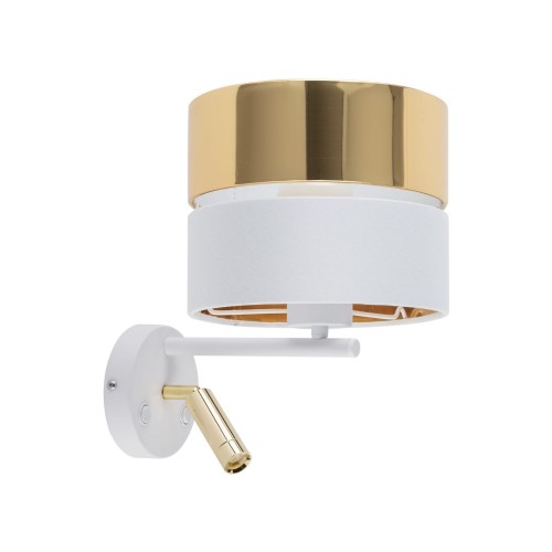 Lampa ścienna Kinkiet HILTON 5361 TK Lighting 2xE27 60W Tkanina Biało / złoty