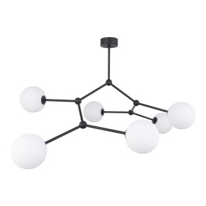 Lampa sufitowa FAIRY TK Lighting z sześcioma białymi szklanymi kloszami.
