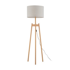Lampa podłogowa PEREZ 5423 TK Lighting 1xE27 15W Len Szaro beżowy