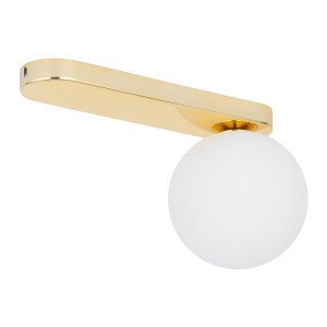 Lampa sufitowa BIANCA TK Lighting białe szkło złota podstawa