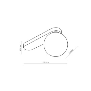 Lampa sufitowa BIANCA TK Lighting 1xG9 6W Szkło Biały - schemat wymiarów