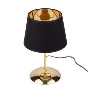 Lampka nocna GLORY TK Lighting, tkanina czarno-złota, 1xE27 15W.