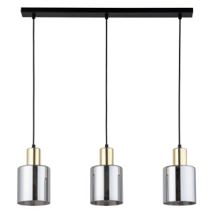 Lampa wisząca SIERRA TK Lighting 3xE27 15W Szkło Graphite trzy klosze.