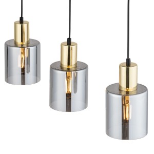 Lampa wisząca SIERRA TK Lighting 3xE27 15W Szkło Graphite.