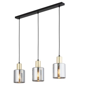 Lampa wisząca SIERRA TK Lighting 3xE27 15W Szkło Graphite.