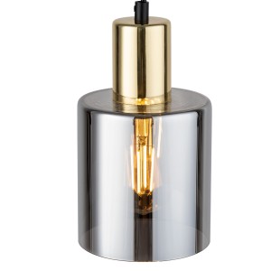 Lampa wisząca SIERRA TK Lighting 1xE27 15W Szkło Graphite zapalona