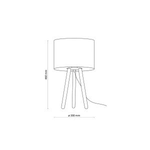 Lampka nocna TOKYO TK Lighting 1xE27 15W Tkanina Biały schemat