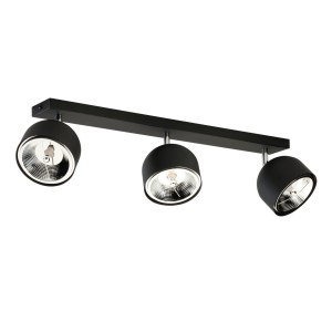 Lampa sufitowa ALTEA TK Lighting 3xGU10 12W czarna z trzema reflektorami.
