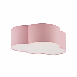 Lampa sufitowa CLOUD 6075 TK Lighting 2xE27 15W Tkanina + tworzywo Różowy + biała blenda