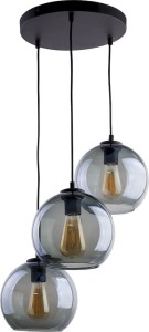Lampa wisząca CUBUS TK Lighting 3xE27 15W szkło grafit lustrzany.