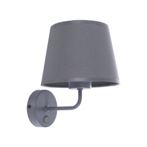 Kinkiet MAJA TK Lighting 1xE27 15W Tkanina Graphite na białym tle