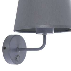 Kinkiet MAJA TK Lighting 1xE27 15W Tkanina Graphite ścienny.