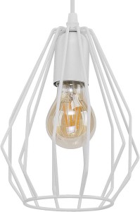 Lampa wisząca BRYLANT TK Lighting 1xE27 15W Metal Biały, nowoczesna lampa sufitowa w kształcie diamentu.