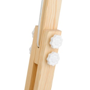 Lampa podłogowa OSLO TK Lighting 1xE27 15W Metal Biały - drewniany stelaż z białymi pokrętłami.