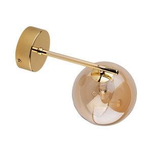 Kinkiet ESTERA TK Lighting 1xG9 6W Szkło Biały – złota lampa ścienna z okrągłym kloszem szklanym.