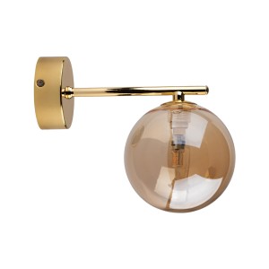 Kinkiet ESTERA TK Lighting 1xG9 6W Szkło Biały z okrągłym bursztynowym kloszem.