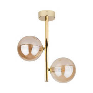 Lampa sufitowa ESTERA TK Lighting 2xG9 6W Szkło Biały złote wykończenie.
