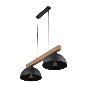 Lampa wisząca OSLO TK Lighting z dwoma czarnymi kloszami.