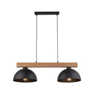 Lampa wisząca OSLO TK Lighting 2xE27 15W Metal Czarny z podwójnym kloszem.