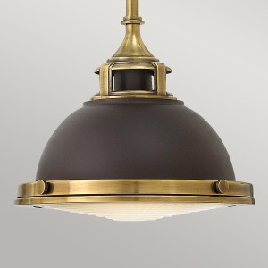 Mała lampa wisząca Amelia Elstead Lighting E27 brązowa.