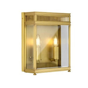 Średnia latarnia naścienna Holborn HL7-M-BB Elstead Lighting 2x40 W E14 Szczotkowany mosiądz