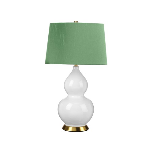 Lampa stołowa Isla ISLA-AB-TL-GREEN Elstead Lighting 1x60 W E27 Biały/Postarzany mosiądz