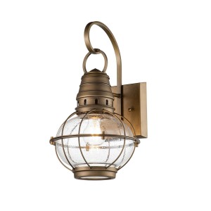 Średnia latarnia naścienna Bridge Point KL-BRIDGEPOINT-M-NBR Elstead Lighting 1x60 W E27 Naturalny mosiądz