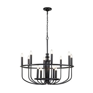 Lampa wisząca Żyrandol Capitol Hill KL-CAPITOL-HILL12-BLK Elstead Lighting 12x40 W E14 Czarny