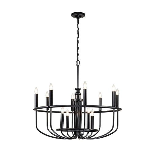 Lampa wisząca Żyrandol Capitol Hill KL-CAPITOL-HILL12-BLK Elstead Lighting 12x40 W E14 Czarny