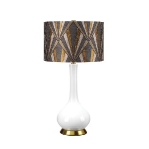 Lampa stołowa Milo MILO-AB-TL-VOGPB Elstead Lighting 1x60 W E27 Biały/Postarzany mosiądz