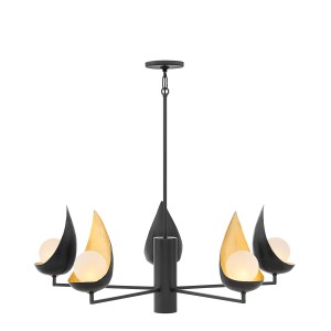 Lampa wisząca Żyrandol Ren QN-REN5 Quintiesse 5x3 W LED G9 Matowa czerń/Złoty