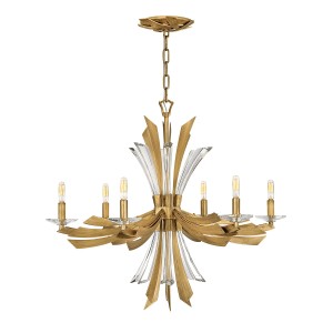 Lampa wisząca Żyrandol Vida QN-VIDA6 Quintiesse 6x40 W E14 Oksydowany złoty