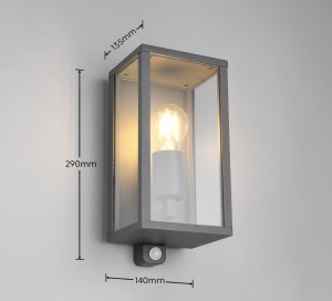 Lampa zewnętrzna Garonne Trio w kształcie prostokątnym 1xE27 60W Antracyt Aluminium Szkło.