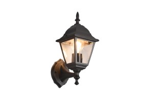 Lampa zewnętrzna Livenza Trio 1xE27 60W Czarny mat Aluminium - klasyczna latarnia ścienna.