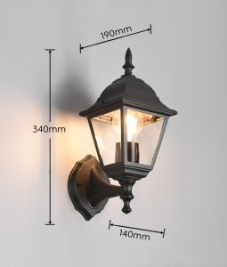 Lampa zewnętrzna Livenza Trio 1xE27 60W Czarny mat Aluminium przytwierdzona do ściany