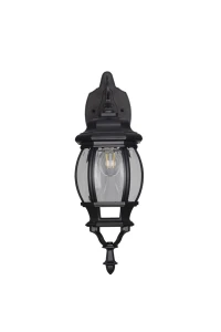 Lampa zewnętrzna Elvo Trio 1xE27 60W Czarny mat Aluminium, elegancki kinkiet naścienny.