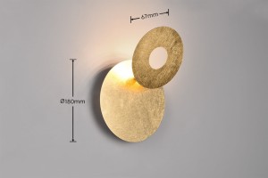 Lampa ścienna Leano Trio 1xLED zintegrowany 6W Złoty Metal.