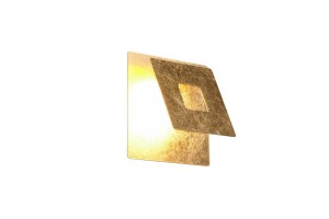 Lampa ścienna Leano Trio LED 6W złota z dekoracyjnym panelem.