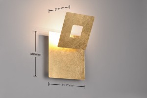 Lampa ścienna Leano Trio LED 6W w odcieniach złota metal.
