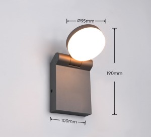 Lampa zewnętrzna Adour Trio 1xLED zintegrowany 10W Antracyt Aluminium na ścianie.