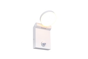 Lampa zewnętrzna Adour Trio 1xLED zintegrowany 10W Biały mat Aluminium, z czujnikiem ruchu.