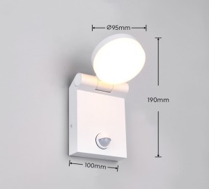 Lampa zewnętrzna Adour Trio 1xLED zintegrowany 10W Biały mat Aluminium przymocowana do ściany.