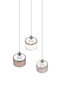 Lampa wisząca Kaprun Trio 3xE14 28W Srebrny / Chrom Metal / Tkanina