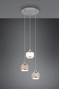 Lampa wisząca Kaprun Trio 3xE14 28W Srebrny / Chrom Metal / Tkanina