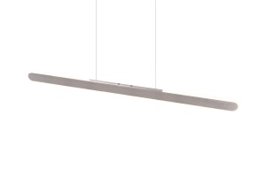 Lampa wisząca Helios Trio 1xLED zintegrowany 28W Srebrny / Szczotkowane aluminium Metal na białym tle.