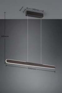 Lampa wisząca Helios Trio 1xLED zintegrowany 28W Czarny mat Metal w minimalistycznym stylu.