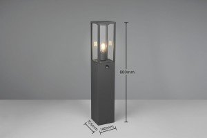 Lampa zewnętrzna Garonne Trio 1xE27 60W antracyt aluminium szkło.
