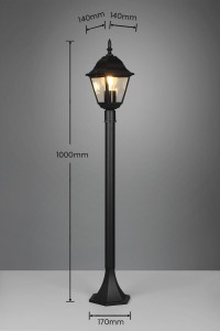 Lampa zewnętrzna Livenza Trio 1xE27 60W Czarny mat Aluminium.