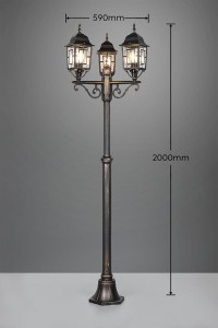 Lampa zewnętrzna Volturno Trio 3xE27 60W Rdzawy Aluminium.
