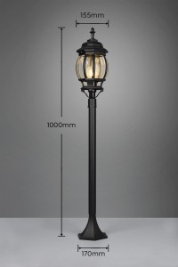 Lampa zewnętrzna Elvo Trio 1xE27 60W Czarny mat Aluminium.